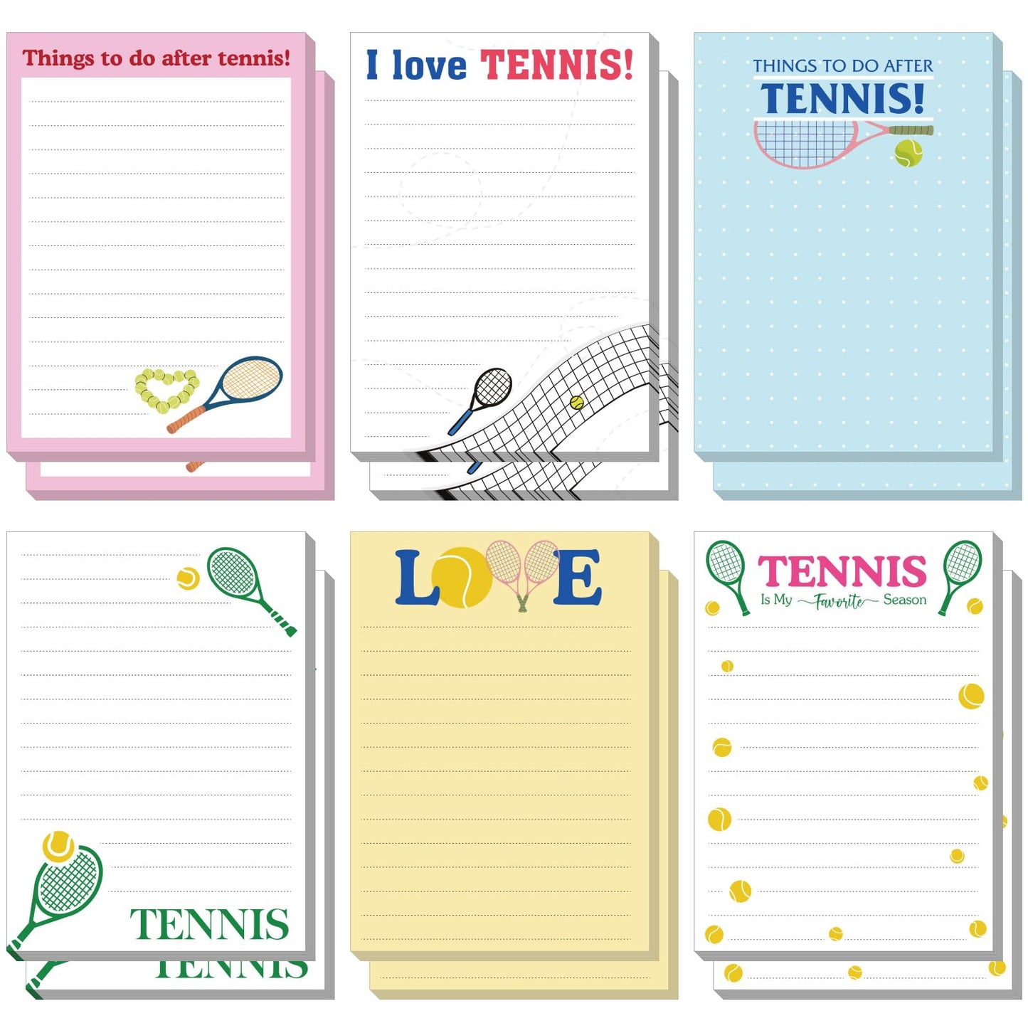 Ctosree 12 Pcs Tennis Gifts for Men Women Funny Sticky Notes Memo Pads for Daily Use Tennis Party Favors Decorations Supplies