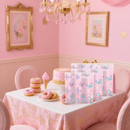 YYaaloa 30pcs Goodie Bags Party Favor Bags Plastic Candy Gift Bags Bulk for Birthday Baby shower Return Gift (Butterfly A 30pcs)