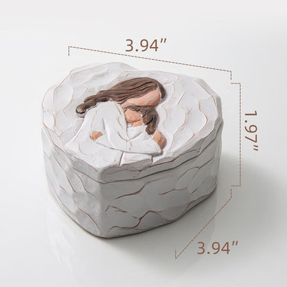 Mom and Daughter Figurine Small Keepsake Box - Mothers Day Birthday Gift for Best Moms from Daughter, Mother of The Bride Gifts - Mother in Law Gifts, 3D Resin Hand-Painted Jewelry & Trinket Box