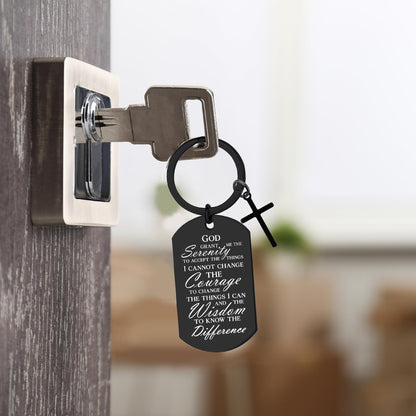 Serenity Prayer Gifts for Women Men - 1 Year Sober Bible Verse Keychain, Inspirational Sobriety Christian AA Recovery Gift