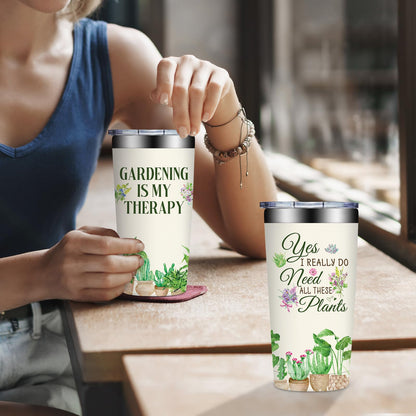 Grifarny Gardening Gifts for Women - Plant Lover Gift - Mothers Day Gifts for Gardeners, Pant Lovers, Garden - Gardening is My Therapy Tumbler Cup 20 oz