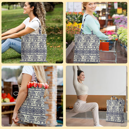 Hanamiya Na Tote Bag with Zipper Pockets, Tote Bag Reusable Shopping Grocery Bags Birthday Gifts for Women, Weekender Bags