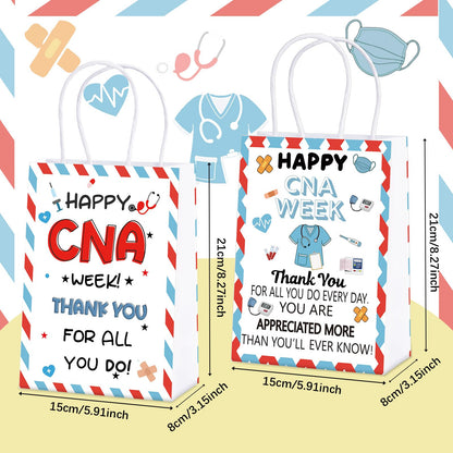 Gilprop 48 Pcs CNA Week Gifts Bags Bulk Double Sided CNA Thank You Bags Certified Nursing Assistant Appreciation Gift for Medical Journal Medical Assistant Nursing Student Graduation Retirement