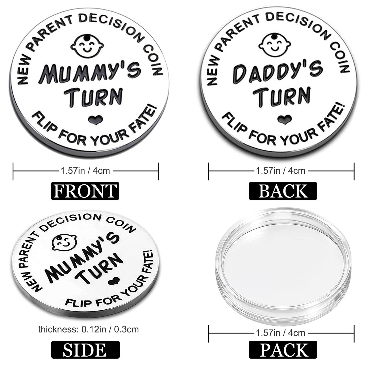 Funny New Parents Decision Gift,Pregnancy Gifts New Dad Mom Gifts,New Parents Gifts for Couples Halloween Thanksgiving Christmas Gift for First Time to be Moms Dads Daddy Mummy Double Sided