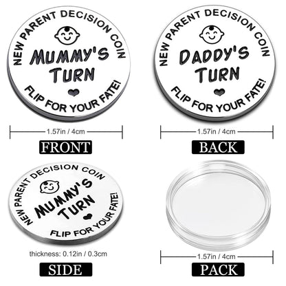 Funny New Parents Decision Gift,Pregnancy Gifts New Dad Mom Gifts,New Parents Gifts for Couples Halloween Thanksgiving Christmas Gift for First Time to be Moms Dads Daddy Mummy Double Sided