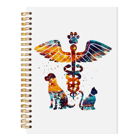 Dog Cat Veterinarian Medical Spiral Notebook, Veterinarian Gifts for Women Men Journal, Vet Tech Med Assistant Gifts Notebook Journal, Vet Medical Office Supplies, 5.5x8.3 Inch