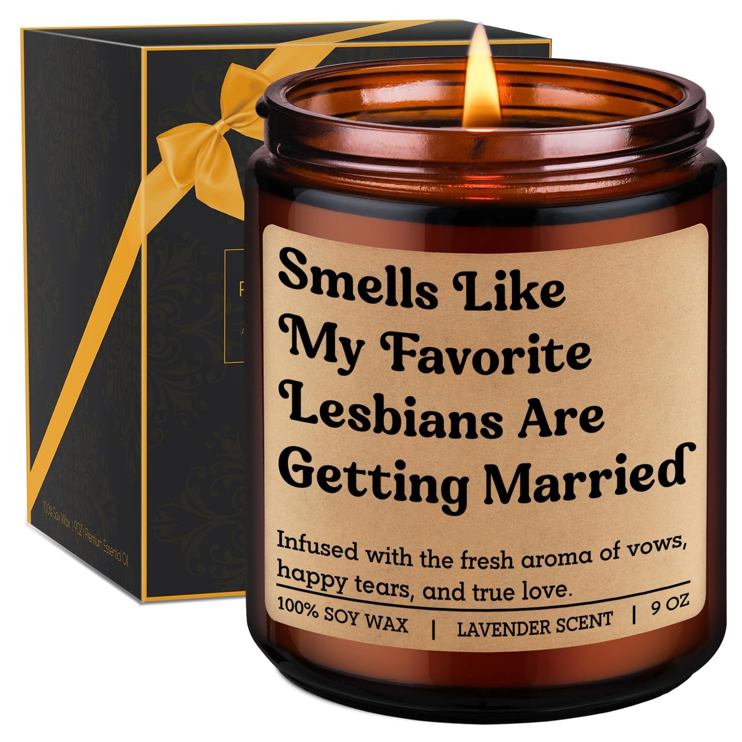 GSPY Scented Candle, Lesbian Wedding Gifts for Couples - Lesbian Engagement, LGBTQ Wedding Gifts for Bride, Her - Funny Mothers Day, Married, Engaged, Bridal Shower Ideas for Newlyweds, Queer, Friend