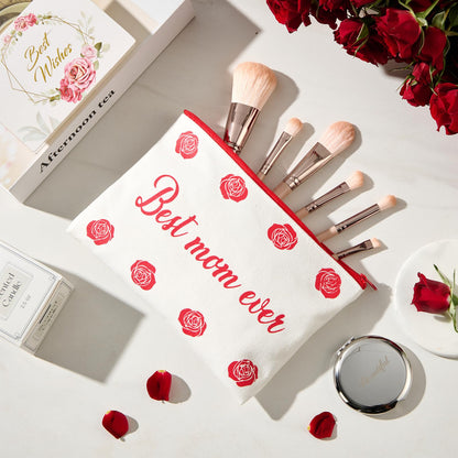 Gifts for Mom, Elegant Rose Gift Basket for Women, Birthday Gifts for Mom from Daughter Son Husband Family, Coffee Mug Glass Drinking Set, Mother's Day, Mom Gift Box