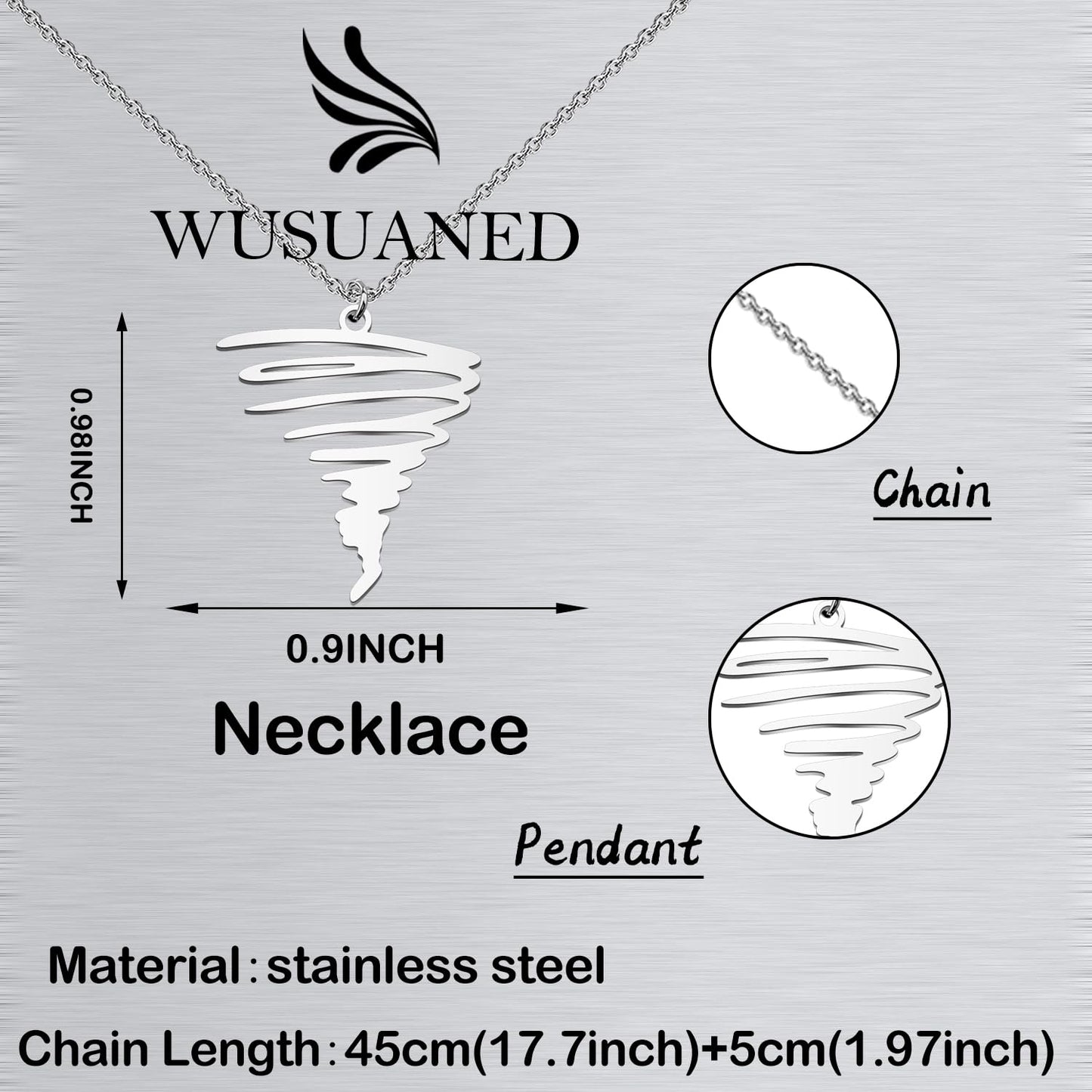 WUSUANED Funny Hurricane Necklace Storm Tornado Chaser Jewelry Hurricane Gift Meteorology Gift