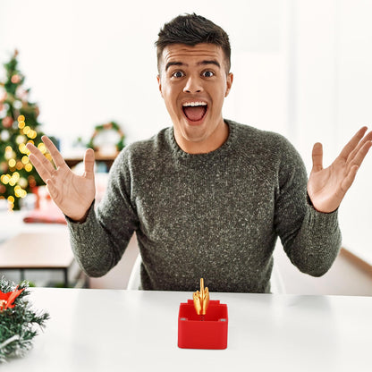 Gag Gifts for Men, White Elephant Gifts for Adults, Christmas Prank Joke Gifts, Middle Finger in A Box for Brother Him Women (Red)