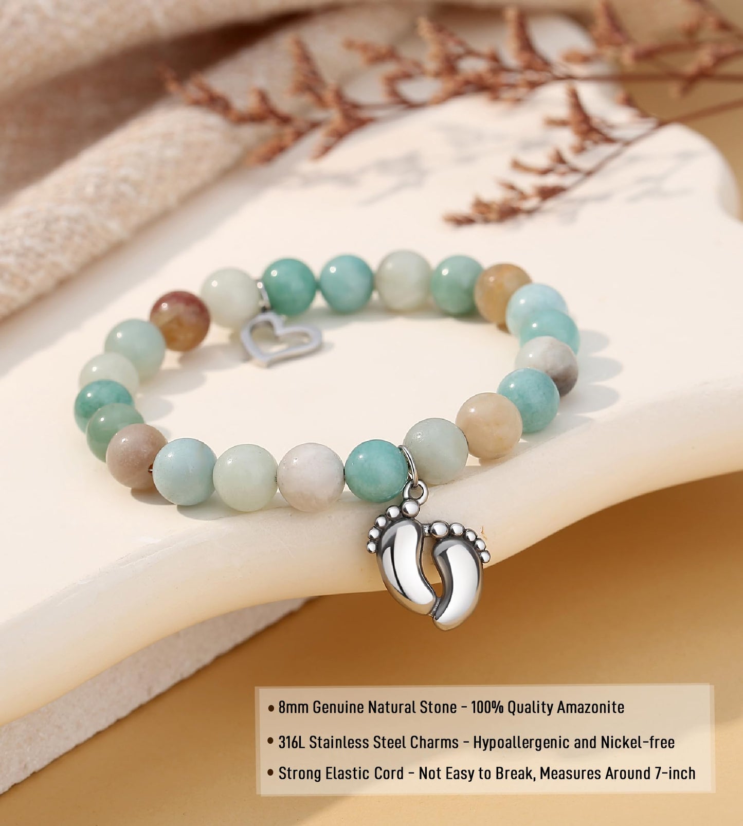 TONY & SANDY New Mom Gifts, Beaded Bracelets for First Time Mom Gifts on Mother's Day, Easter, Birthday, Christmas