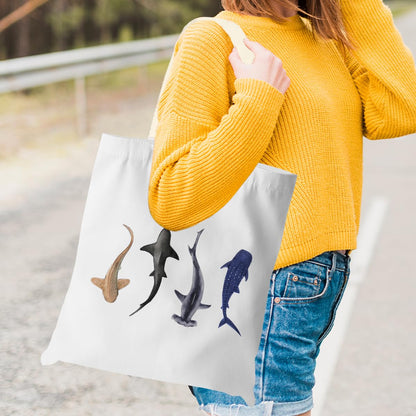 Turtle Gifts Shark Gifts Tote Bag, Hedgehog Horse Gifts for Women Girls, Animals Reusable Grocery Bag Shopping Bag