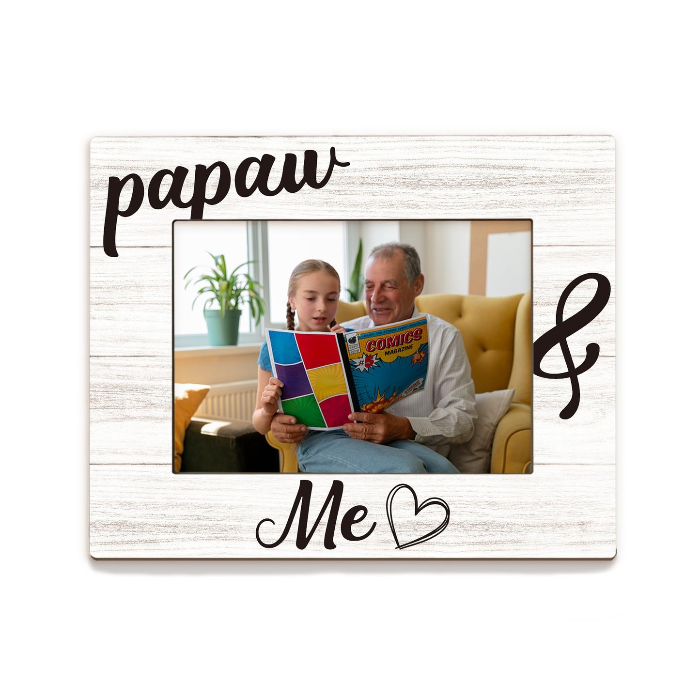 Papaw Gifts Picture Frame 5x7, Papaws Grandpa Photo Frame, Christmas Birthday Gifts for Papaws Grandpa from Grandkids, Papaw and Me Wooden Picture Photo Frames for Desk Home Room Decor