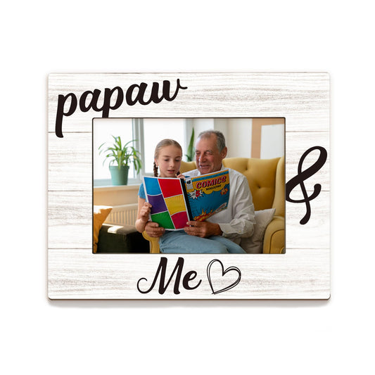Papaw Gifts Picture Frame 5x7, Papaws Grandpa Photo Frame, Christmas Birthday Gifts for Papaws Grandpa from Grandkids, Papaw and Me Wooden Picture Photo Frames for Desk Home Room Decor