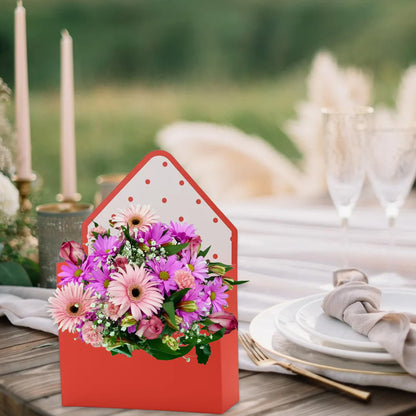 Florist Bouquet Envelope Boxes Mixed Style Flower Bouquet Packaging Gift Paper Boxes Gift Wrapping Envelope Handbag for Valentine's Day, Mother's Day, Birthday Party Decoration Supplies 4 Pcs