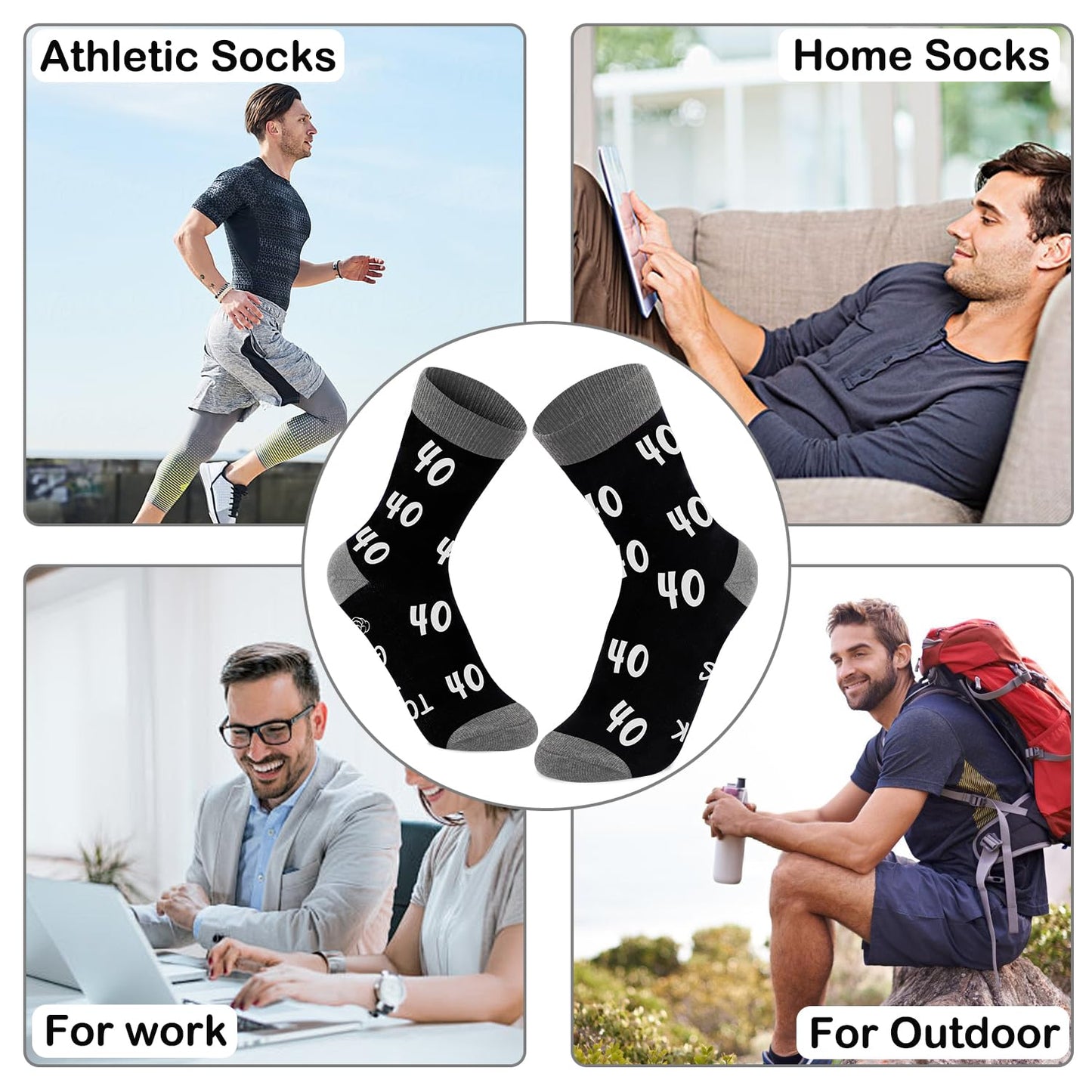 Juesly Birthday Gifts for Men with Mens Novelty Socks,Pop Up Birthday Card, Poster and Gift Box