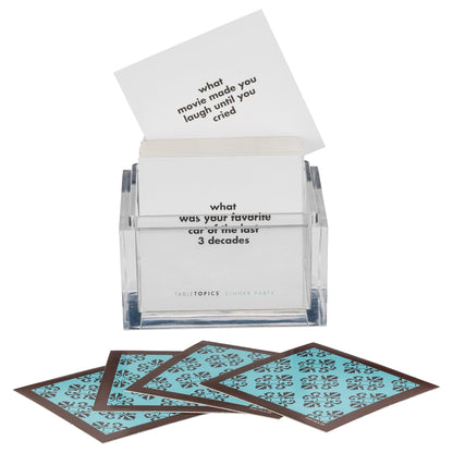 TableTopics Dinner Party Conversation Cards for Adults to Enjoy Getting to Know Each Other, 135 Entertaining Questions & Ice Breakers for Parties & Gatherings, Unique Host Gift