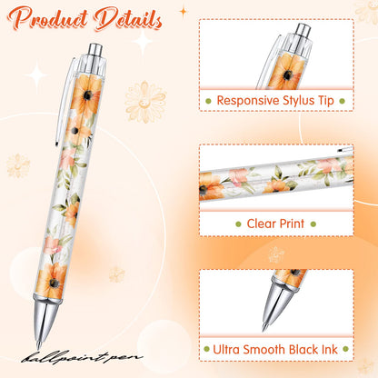 Tinlade 10 Pcs Christian Pens for Women Religious Ink Pens Easter Gifts Inspirational Quotes Bible Verse Ballpoint Funny Office Supplies for Women Men Coworker(Flower)