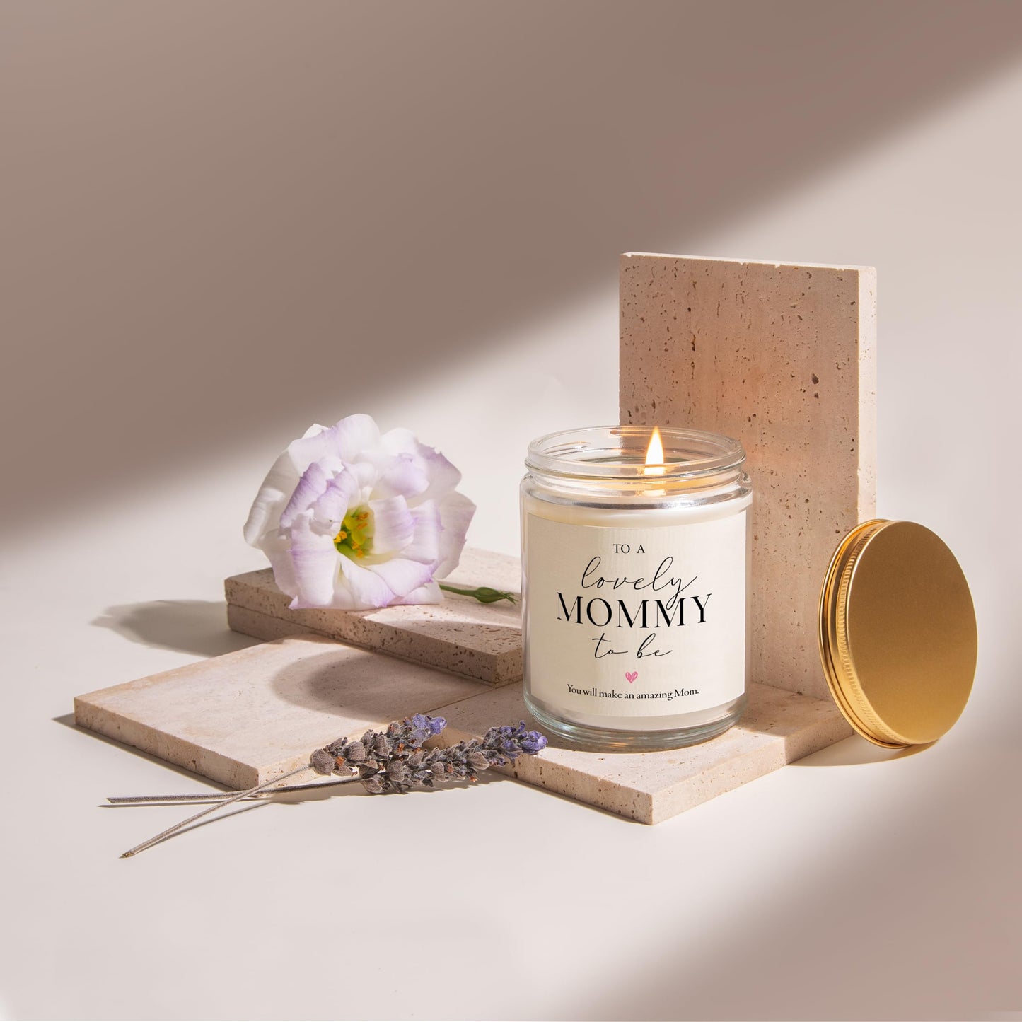Mom to Be Mothers Day Gift, First Mothers Day Gifts for New Mom, Pregnancy Gifts for Expecting Moms - Lavender Scented Candle, Mommy to be Gift