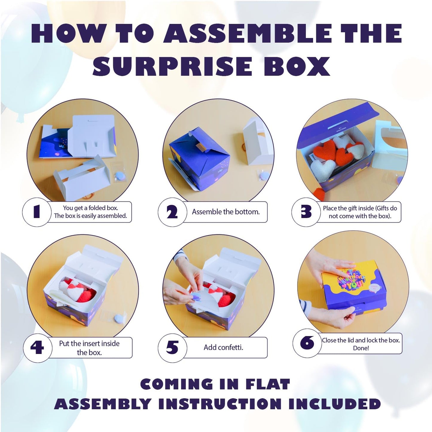 FETTIPOP Gift Box Surprise Exploding KIT (Bow), Confetti Explosion Birthday, Party, Father’s and Mother’s Day, Graduations, Anniversaries, Any Occasion - 7.1x5.5x4.3 in