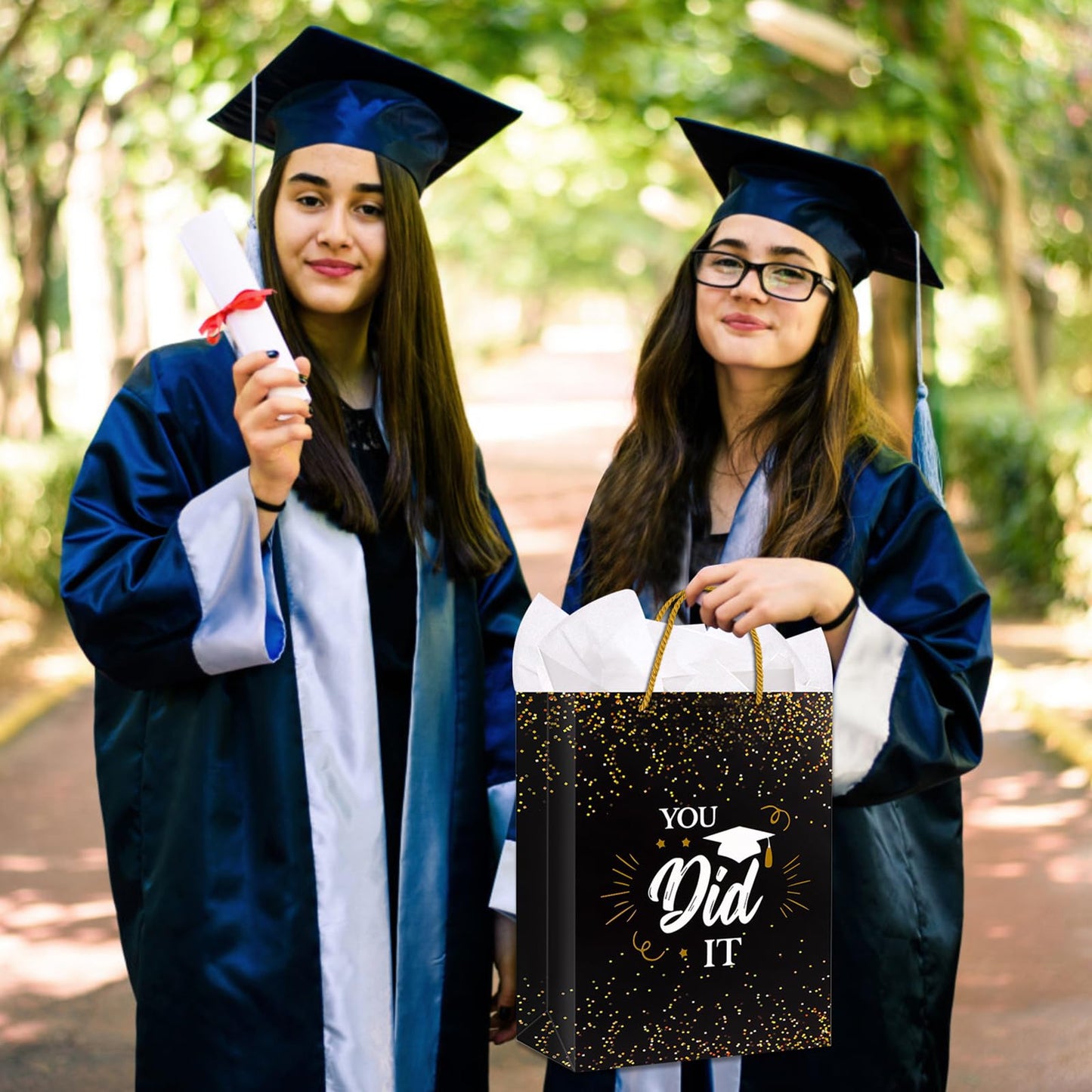 PETCEE Graduation Gift Bags - 13" Large Grad Gift Bag with Tissue Paper for Graduates Him Her 2026 You Did It Graduation Bags for College Senior High School 8th Grade Nursing School Party Supplies