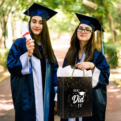 PETCEE Graduation Gift Bags - 13" Large Grad Gift Bag with Tissue Paper for Graduates Him Her 2026 You Did It Graduation Bags for College Senior High School 8th Grade Nursing School Party Supplies