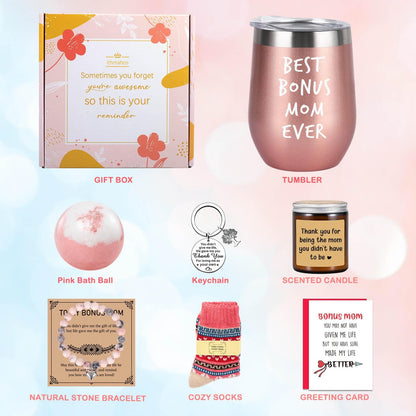 Ithmahco Bonus Mom Mothers Day Gifts, Step Mom Mothers Day Gifts, Best Bonus Moms Ever Gift Basket, Stepmom Gift Ideas From Daughter Son