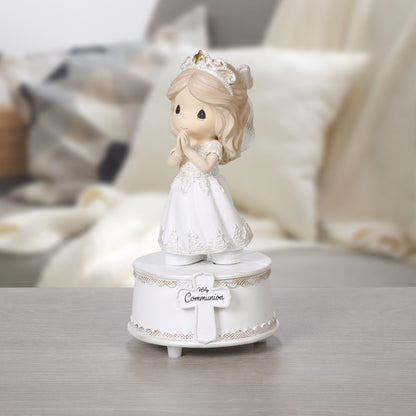 Precious Moments Holy Communion Girl Musical Figurine – Plays “The Lord’s Prayer” – First Communion Gift for Girls, Religious Keepsake for Catholic and Christian Faith