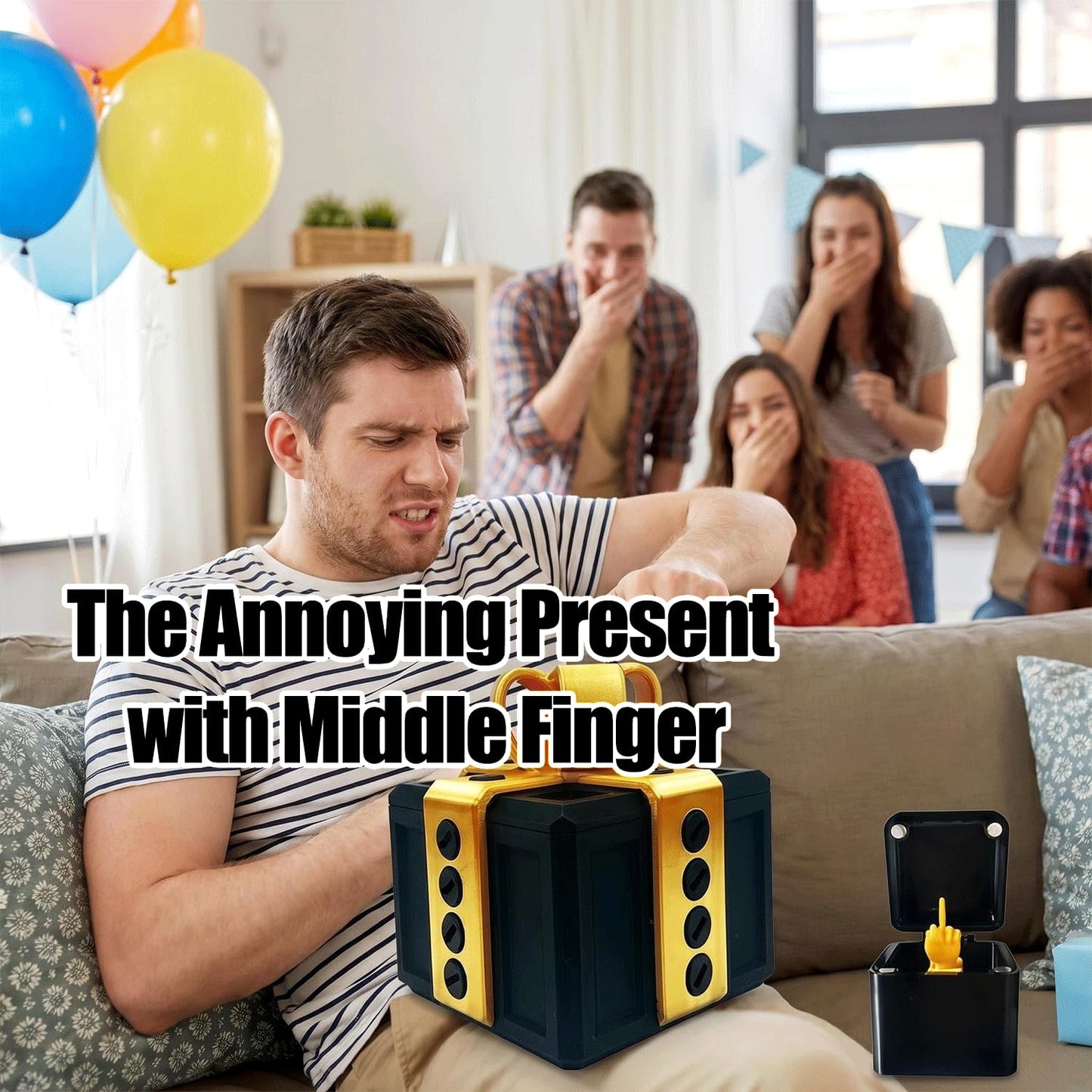 The Annoying Present with Middle Finger, Annoying Gift Box, Gotcha Box, 3D Printed Boxes Inside Boxes, Middle Finger in a Box, Really Funny Prank Novelty Surprise Box for Gifts