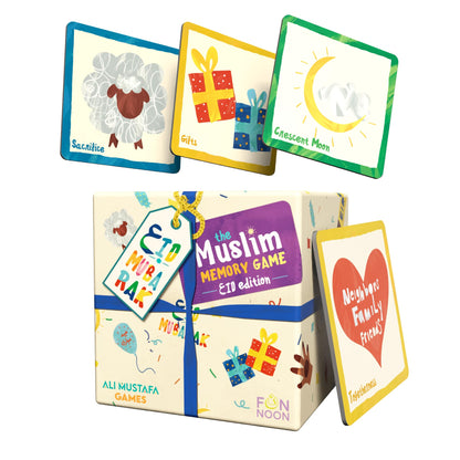 The Muslim Memory Game Eid Edition, Ramadan Gifts for Kids Ages 4-8, Islamic Educational Toy, Eid Gifts for Children, Screen-Free Family Matching Game with Arabic Guide