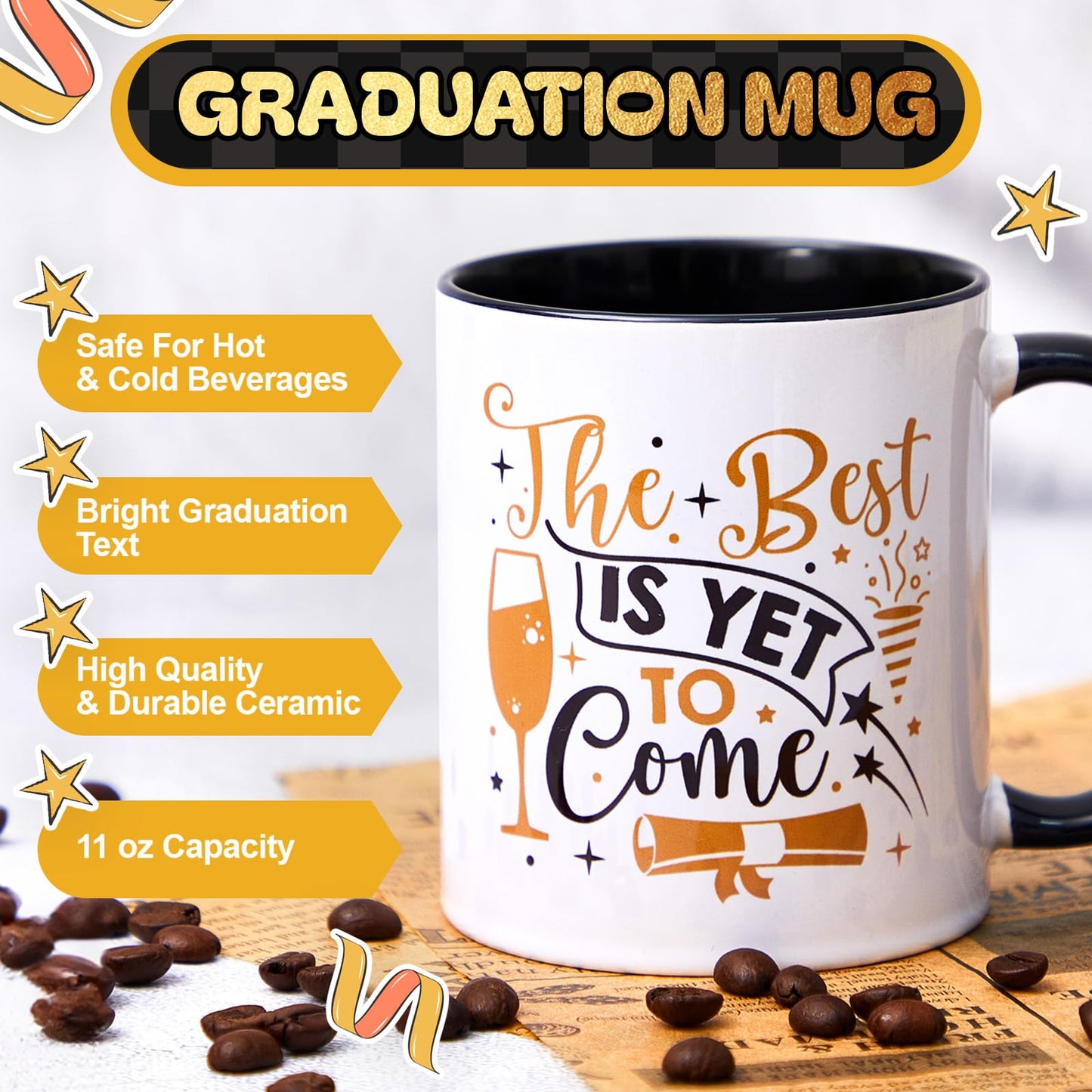 Tenceur 2026 Graduation Gift Set for Him Her Congrats Favor Basket Grad Box Bear Sock Bracelet Mini Graduation Hat for School(Black)