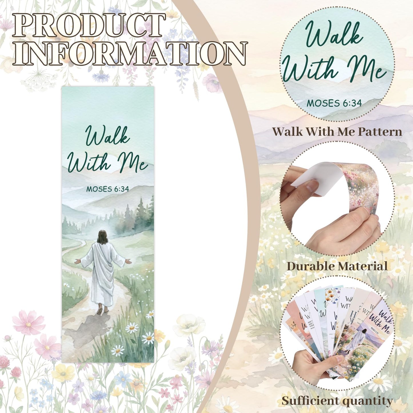 Eaasty 100 Pcs LDS 2026 Youth Theme Bookmarks, Walk with Me Bookmarks for The Church of Jesus Christ, Latter-Day Saints Mormon Church Gifts