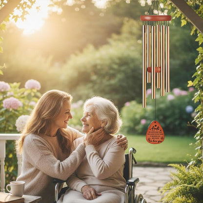 Aunt Gifts Wind Chimes - Metal Windchimes with Card Indoor Outdoor Hanging Decor for Garden Patio Yard Balcony Backyard Appreciation Christmas New Year Birthday Gift for Aunts from Niece