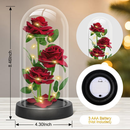Glass Rose Mothers Day Flower Gifts for Mom from Daughter Son, Birthday Gifts for Women Mom Wife Girlfriend, Handmade Glass Roses Flowers Womens Gifts for, Anniversary, Womens Day, Mothers Day