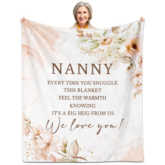 Nanny Gifts for Grandma, Gifts for Nanny, Nanny Blanket 60" x 50", Nanny Birthday Gifts, Nanny Gifts for Mother's Day, Nanny Gifts, Gifts for Nanny from Grandkids, Nanny Gifts for Christmas