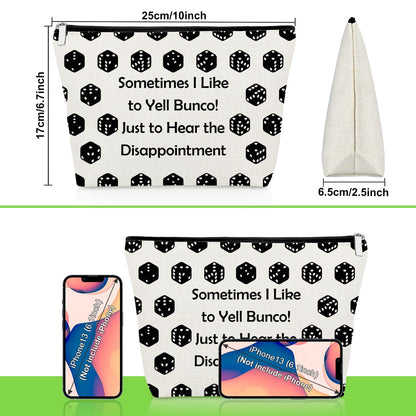 Bunco Gift Gambling Lover Makeup Bag Bunco Dice Game Fun Friends Night Gift for Women Game Gambling Lucky Accessory Pouch Cosmetic Bag Christmas Birthday Present for Gambler Travel Zipper