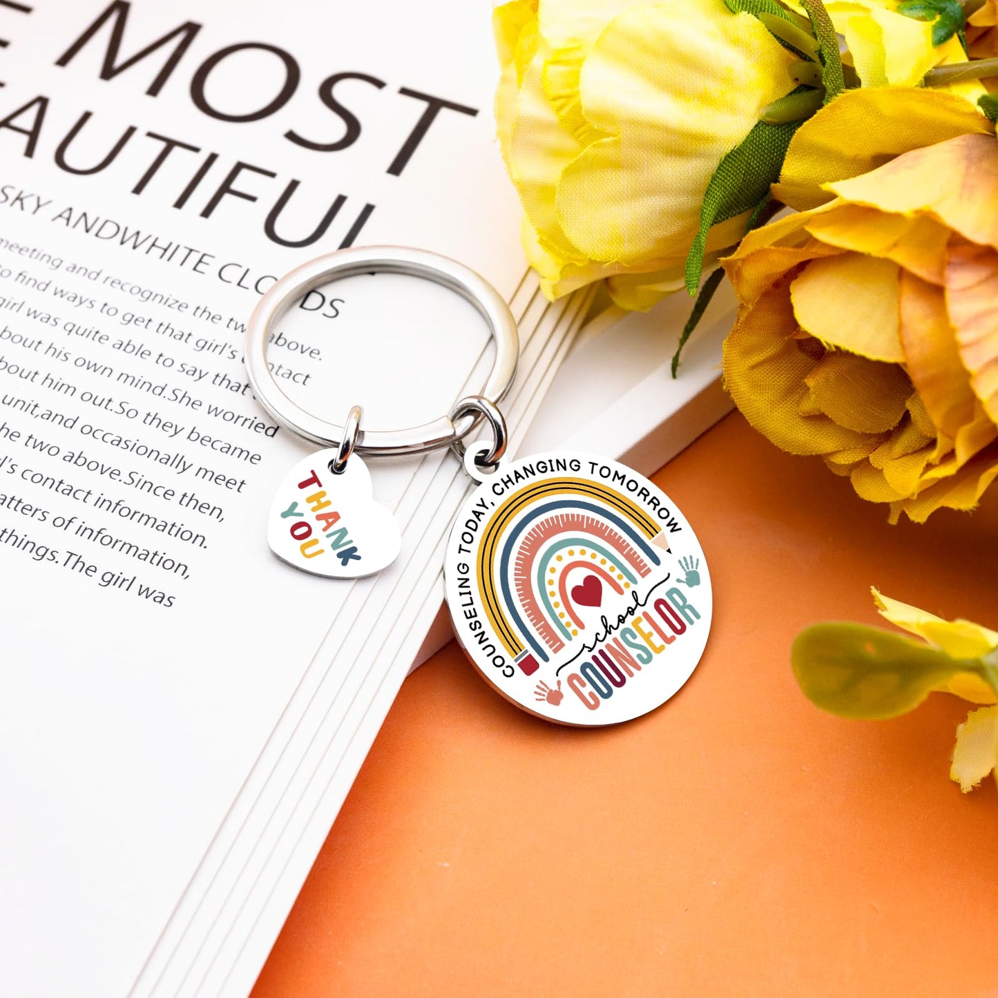 School Counselor Gifts for Women Men Thank You Appreciation Gifts for Counselors School Administrator Gift Ideas Guidance Counselor Keychain Unique Birthday Christmas Gift for Teacher