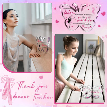 Dancer Teacher Appreciation Gifts for Women Acrylic Graduation Thank You Teacher Gift from Student End of Year Present for Office Desk Decor Paperweight Keepsake