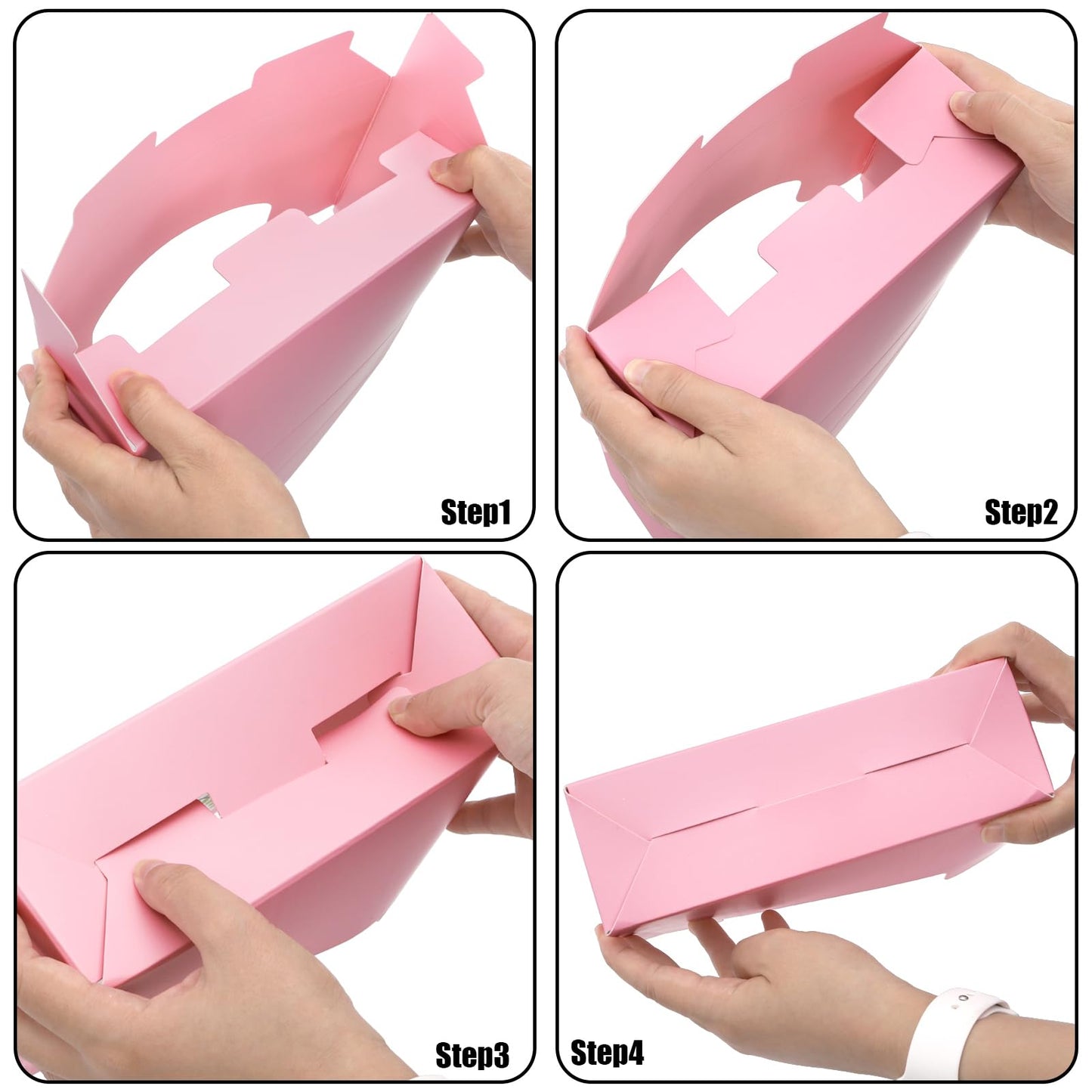 Cedilis Set of 20 Envelope Gift Box, Flower Boxes for Arrangements, Paper Floral Bouquet Packaging Box, Florist Supplies for Wedding, Party, Birthday, Mother's Day, Christmas, Pink and Black