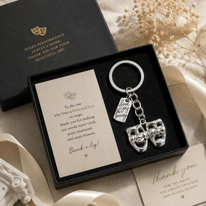PHAETON 20PCS Theatre Keychain Drama Mask Gift Comedy Tragedy Mask Theatre Actor Actress Broadway Musical Drama Keychain for Performer Gift Musical Lovers Gifts