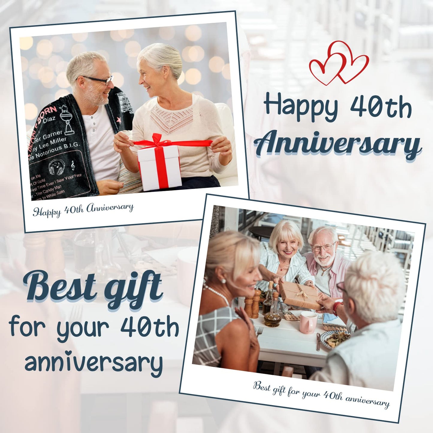 40th Anniversary Blanket Gifts Gift for 40th Wedding Anniversary Ruby Wedding Forty Years of Marriage Gifts for Couple Wife Husband Dad Mom Parents Back in 1986 Throw Blanket 60Lx50W Inch