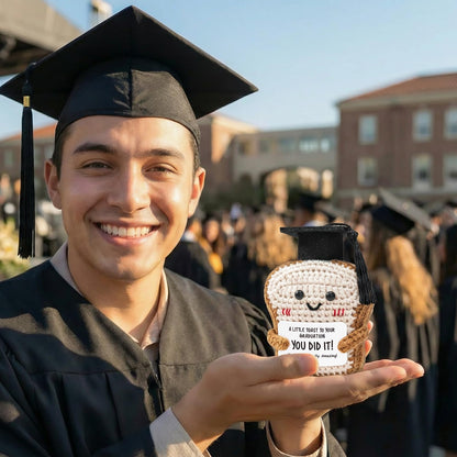 Crisky Handmade Funny Graduation Gifts for Her or Him, Positive Crochet Toast with Little Graduation Card and Grad Caps - You are Totally Amazing - Grad Gifts for College University Masters Degree