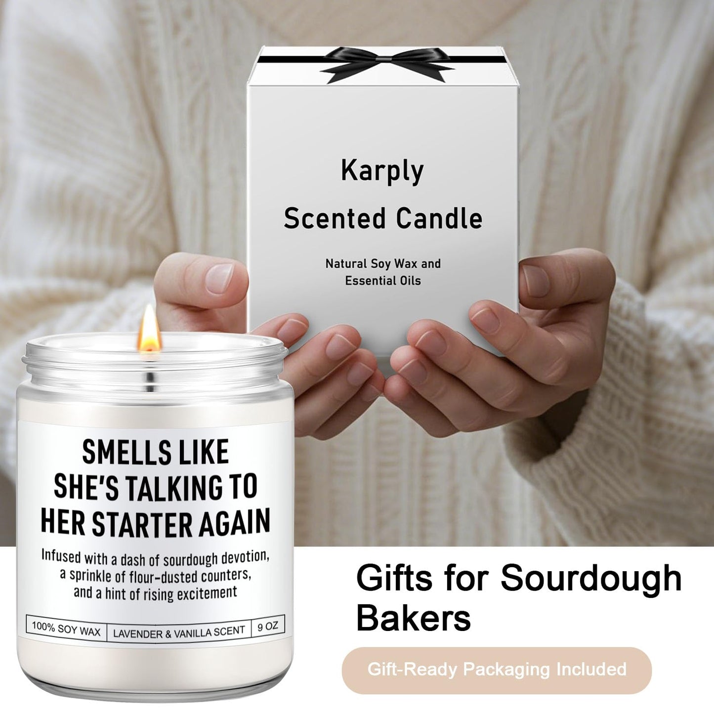 Funny Sourdough Starter Candle, Sourdough Gifts for Women, Unique Gifts for Sourdough Bakers, Bread Makers, Enthusiasts & Lovers, Sour Dough Accessories, Birthday, Mothers Day Baking Presents