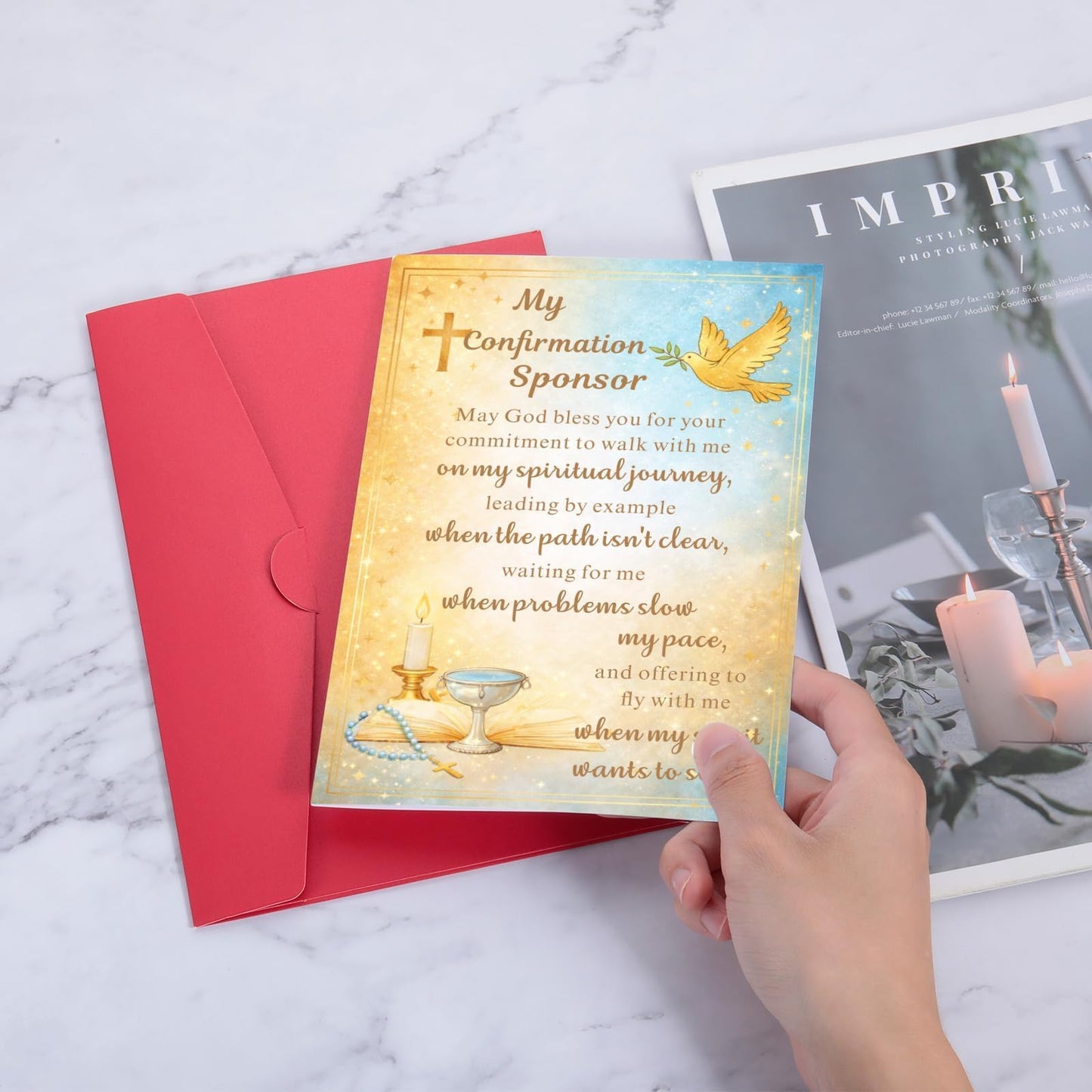 Confirmation Sponsor Cards-Confirmation Sponsor Gifts for Women Men Godmother Godfather Sponsors Appreciation Gifts-Easter Basket Stuffers Christian Catholic Confirmation-Cards from Teenage Boy Girl