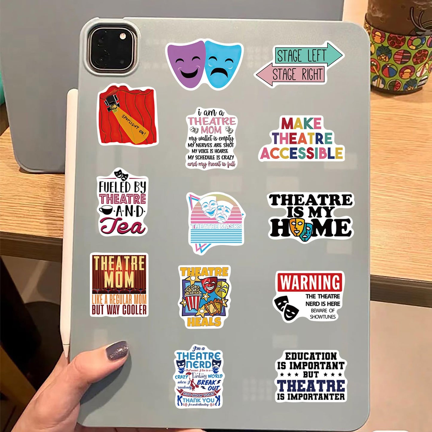 Theatre Stickers,50 PCS Aesthetic Waterproof Stickers,Vinyl Sticker for Water Bottle,Laptop,Phone,Skateboard Sticker (Theatre)