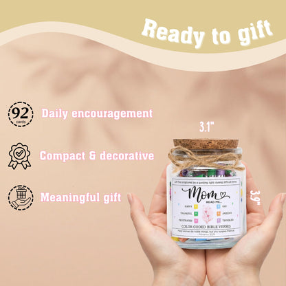 SOLMAY Bible Read This When Bible Verses Jar for Mom — Birthday Gifts for Mom from Son Daughter, Religious Christian Gifts for Mom, Sentimental Gift for Mom, Scripture Jar with Affirmation Cards