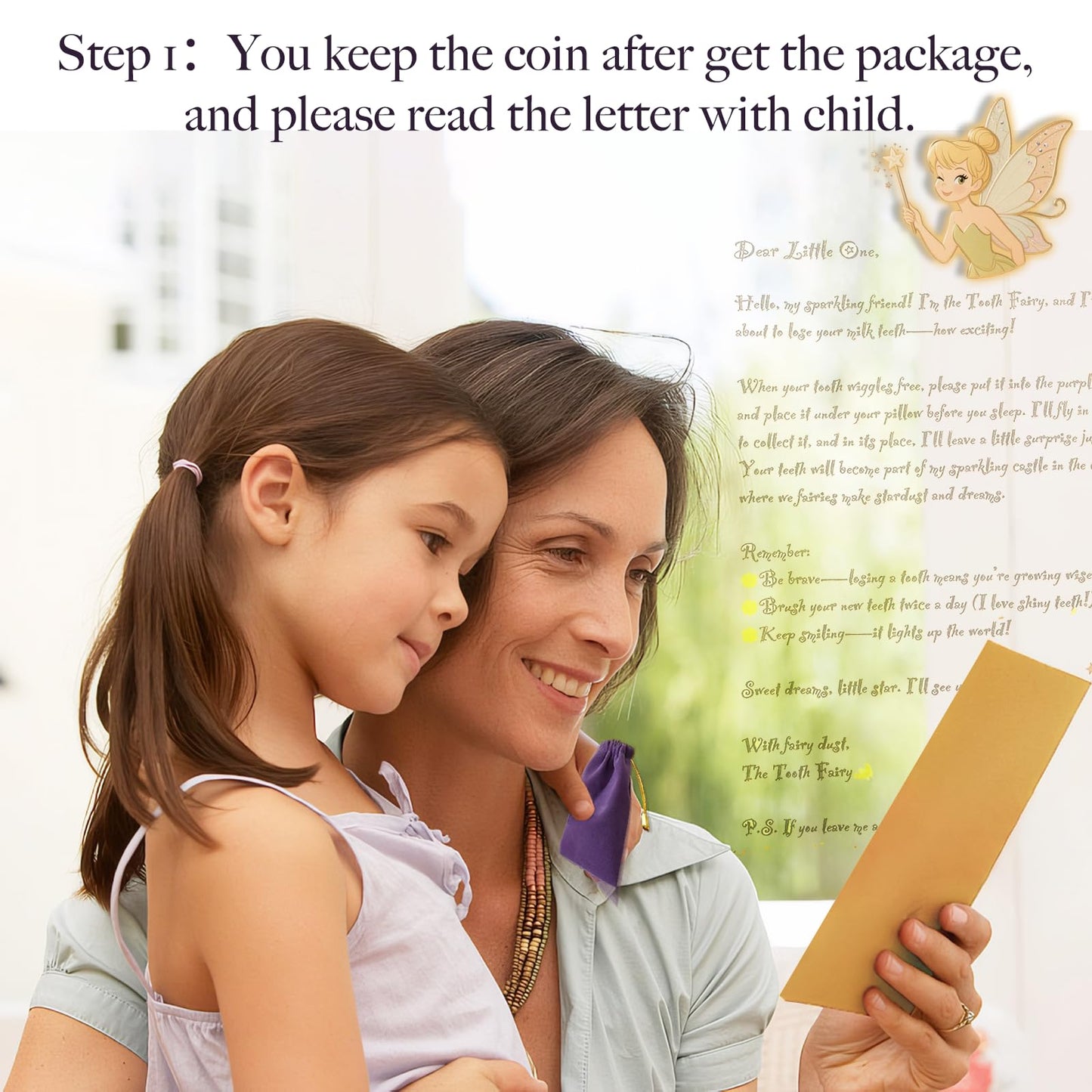 Tooth Fairy Gifts for Boys & Girls,Tooth Fairy Coins Keepsake Kit, Golden Tokens with Tooth Pouch,Letter from Tooth Fairy