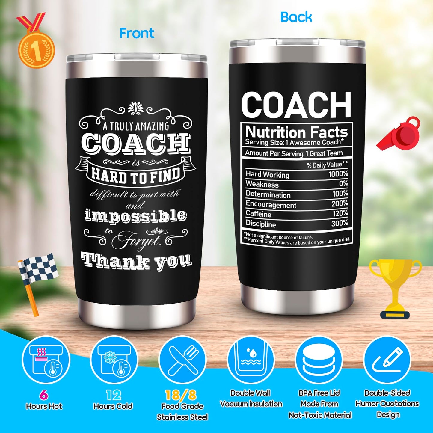 JTAMOHI Coaches Gifts, Best Coach Ever, Coach Appreciation Gift, Thank You Coach Gifts, Christmas Gift for Football, Basketball, Volleyball, Baseball, Softball, Swim Team, Hockey, Golf
