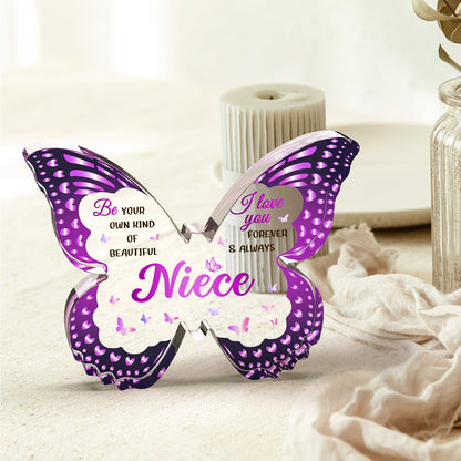 Niece Gifts from Auntie Aunt, Birthday Gifts for Nieces from Aunt, Graduation Mothers Day Valentines Christmas - Butterfly 5x3.8 IN Acrylic Decorative Plaques