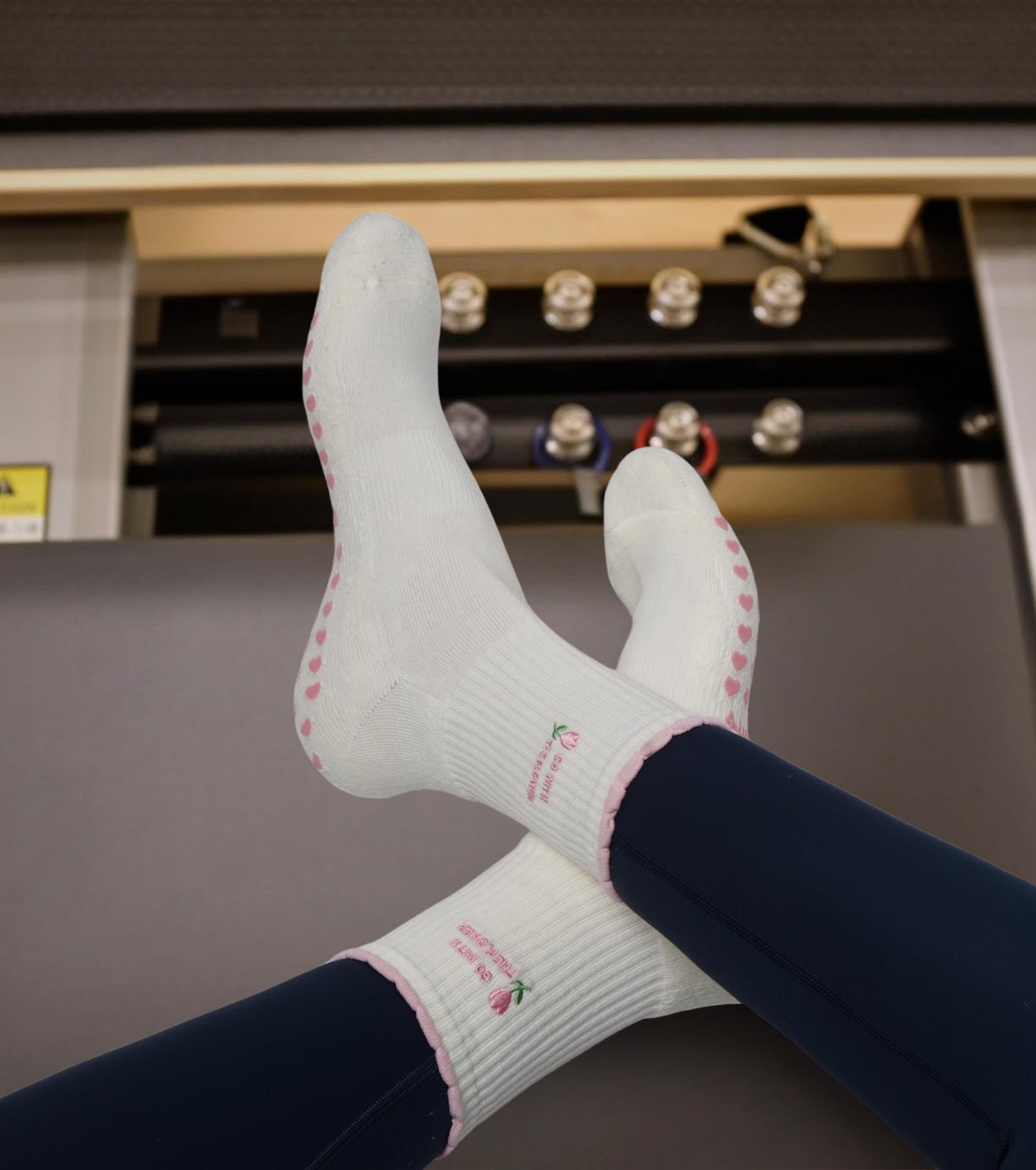 Pilates Socks with Grips for Women, Cute Grip Socks for Yoga, Barre, Reformer& Home workouts, Great Gift Idea